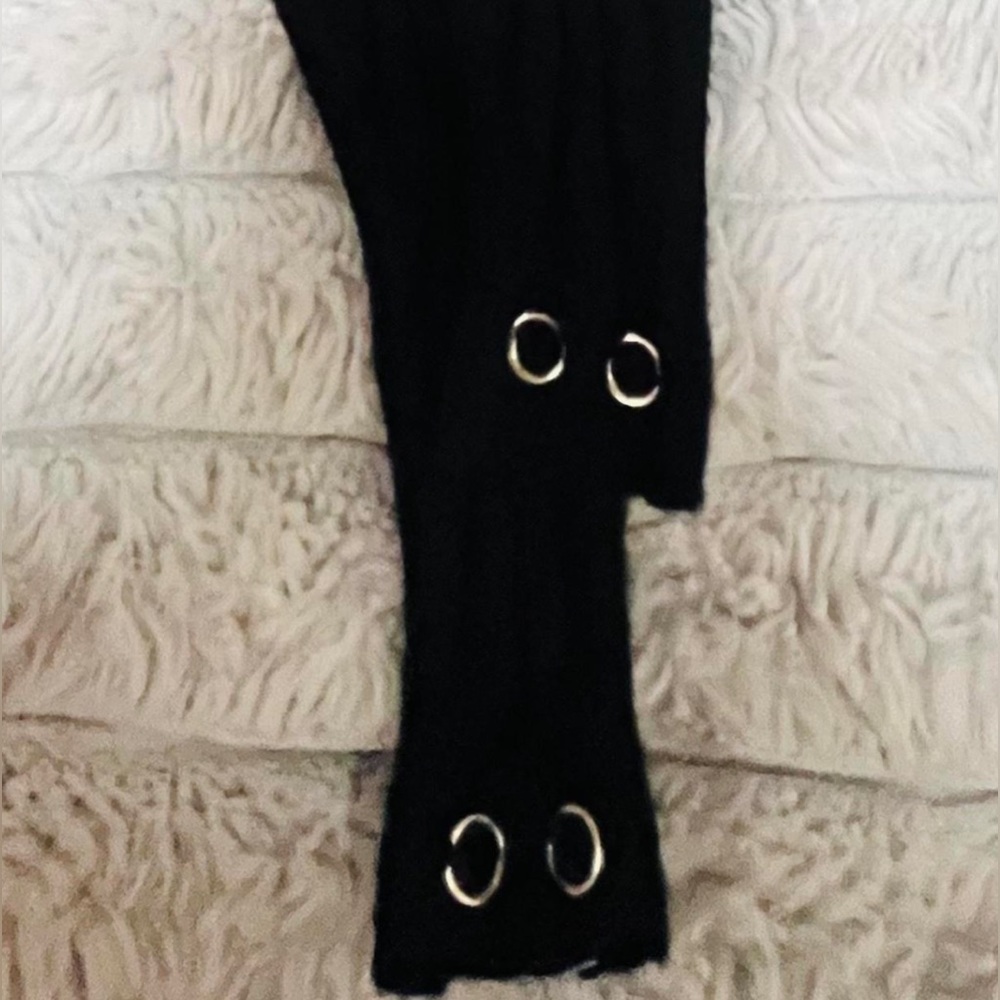 Black stretchy black turtleneck bodysuit